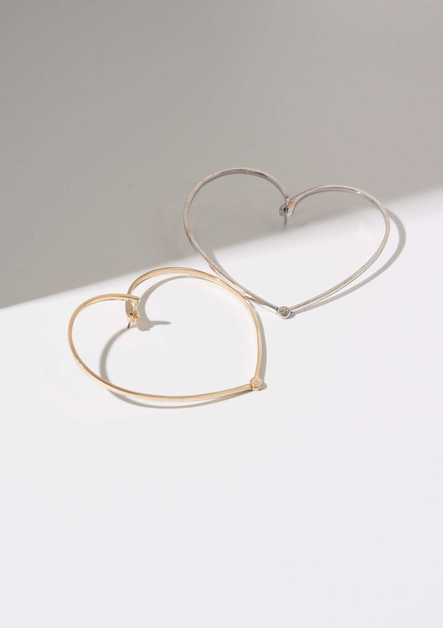 オープンハート18kピアスイエローゴールド/ホワイトゴールド＜＜受注