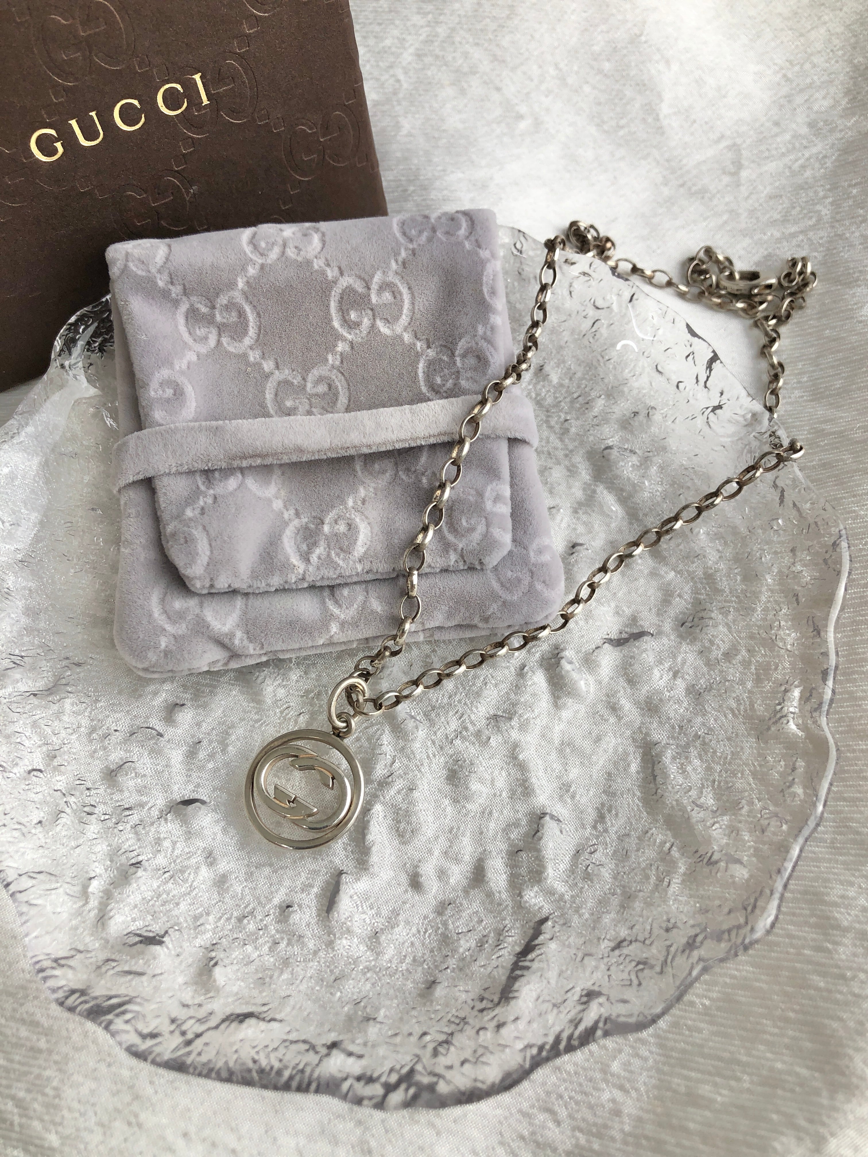 GUCCI グッチ インターロッキング ネックレス シルバー G 925 vintage