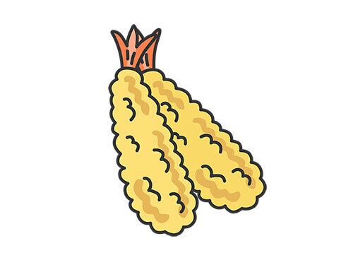 海老天（線画カラー）のイラスト | イラストセンター有料素材販売