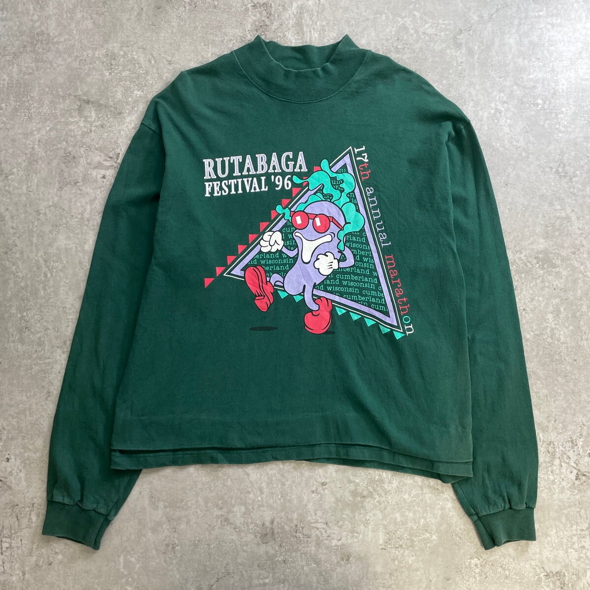 90年代 USA製 RUTABAGA FESTIVAL モックネック ロングTシャツ ロンT