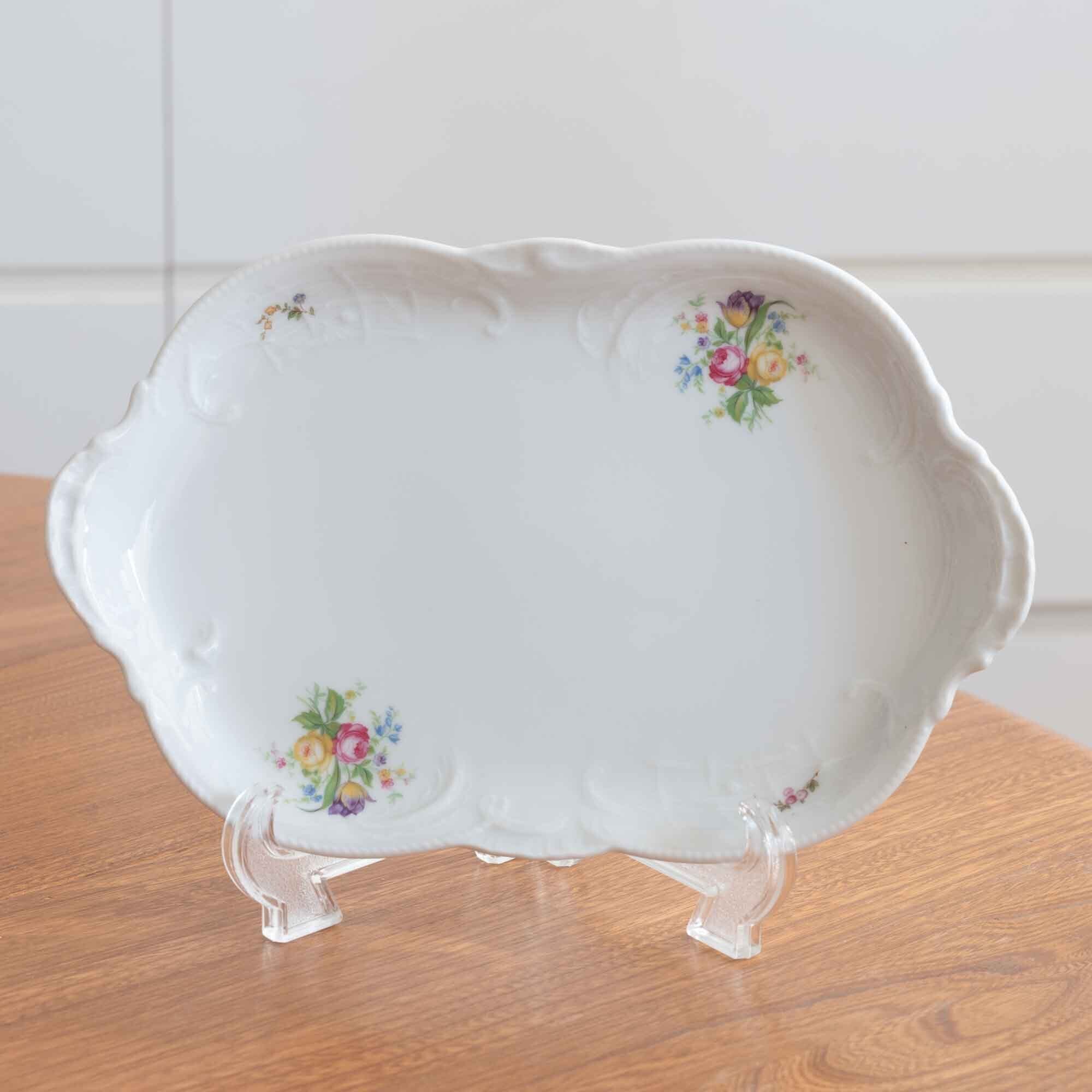 ドイツ　ローゼンタール社製　持ち手付きプレート　クラシックローズシリーズ