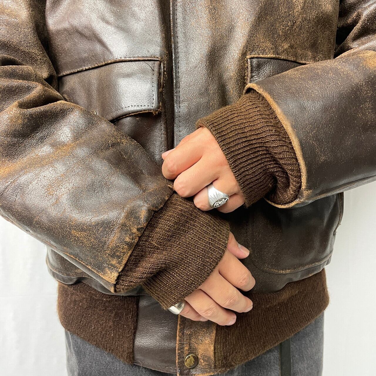 70年代〜80年代 SEARS シアーズ A-2 タイプ フライトジャケット レザー 