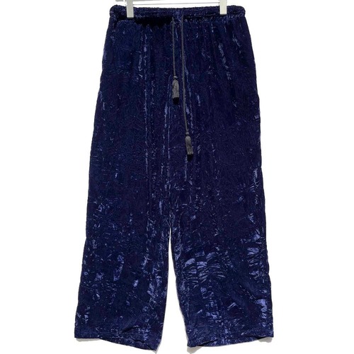 Vintage Botanical Pattern Velvet Wide Easy Pants [EARTH BOUND] Vintage Easy Pants