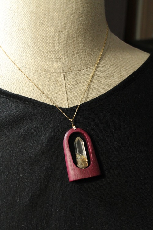 【322】大分クリスタルまりも パープルハートペンダント