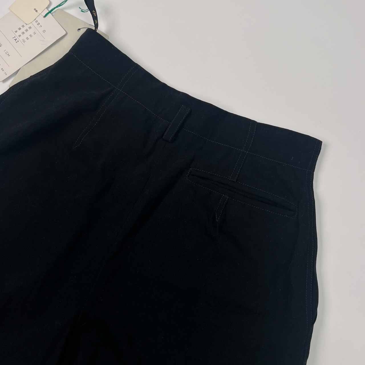 新品 タグ付き 伊太利屋 イタリヤ ポケット付き ツータック キュロット 7A2/ブラック レディース