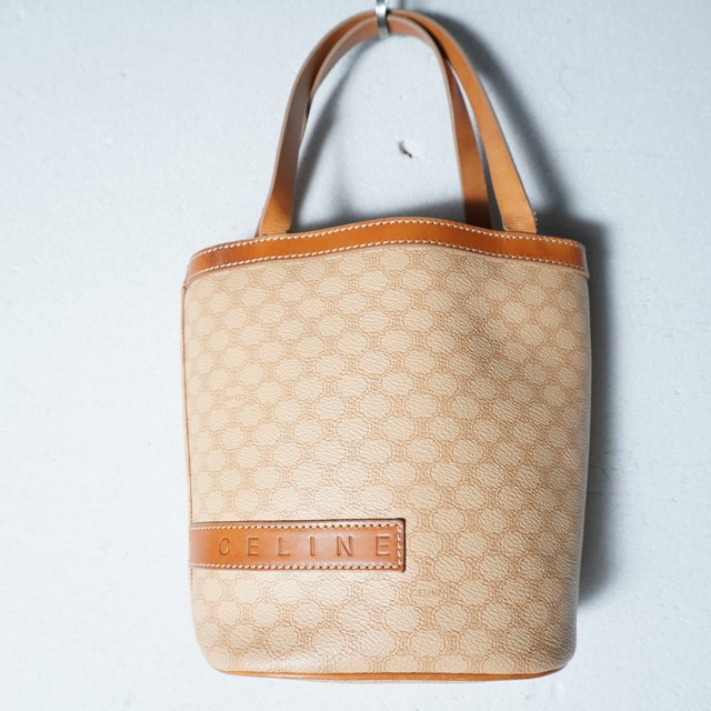 CELINE】セリーヌ ロゴ入 マカダム柄レザーハンドバッグ beige | MIXHIVE