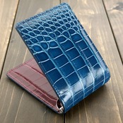 アリゲーター × クロコダイル マネークリップ ピーコックブルー