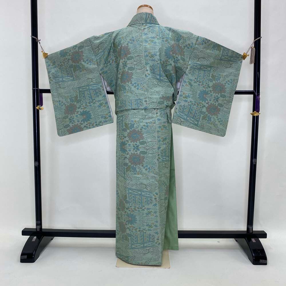 正絹紬十字袷美品