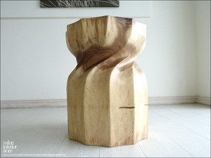 モンキーポッド無垢材 スツールIST01 椅子 花台 ベンチ 丸太スツール イス ナチュラル 重さ26kg