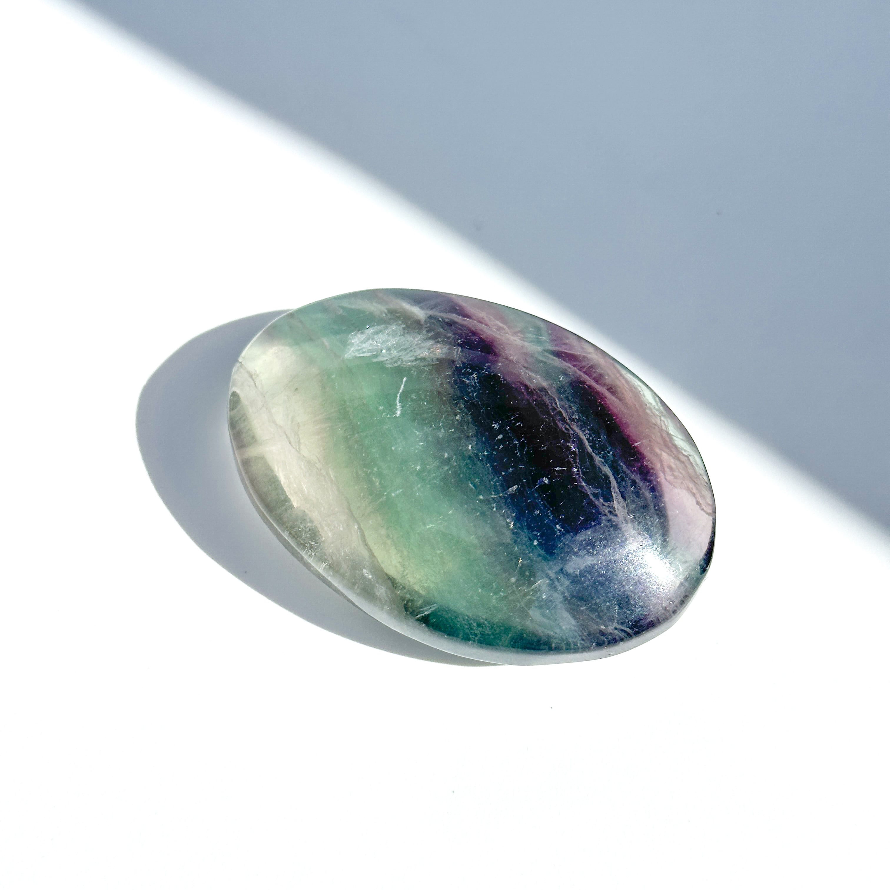 レインボーフローライト パームストーン03◇ Rainbow Fluorite