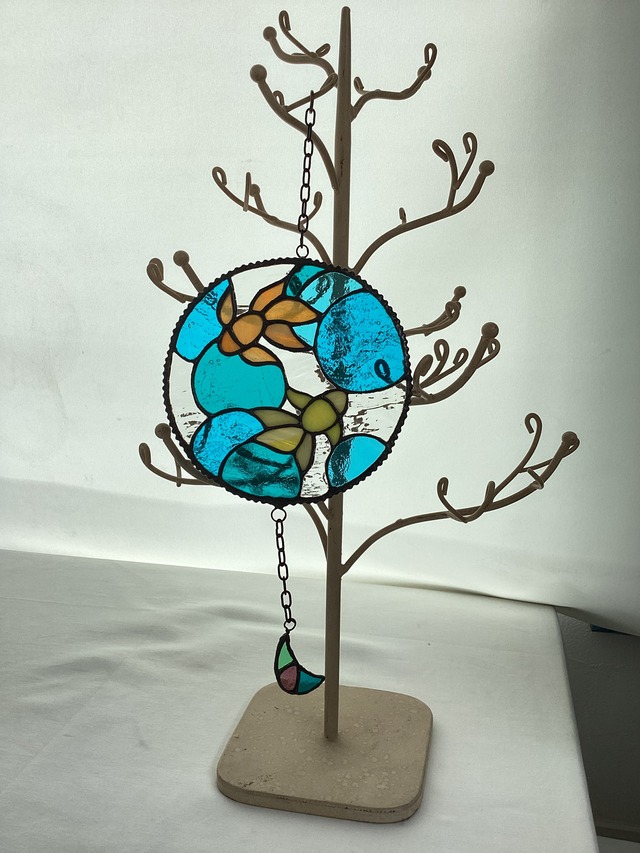 ステンドグラスオーナメント ハンドメイド サンキャッチャー  