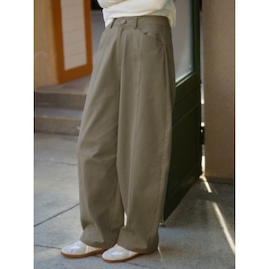 panel seam casual straight pants