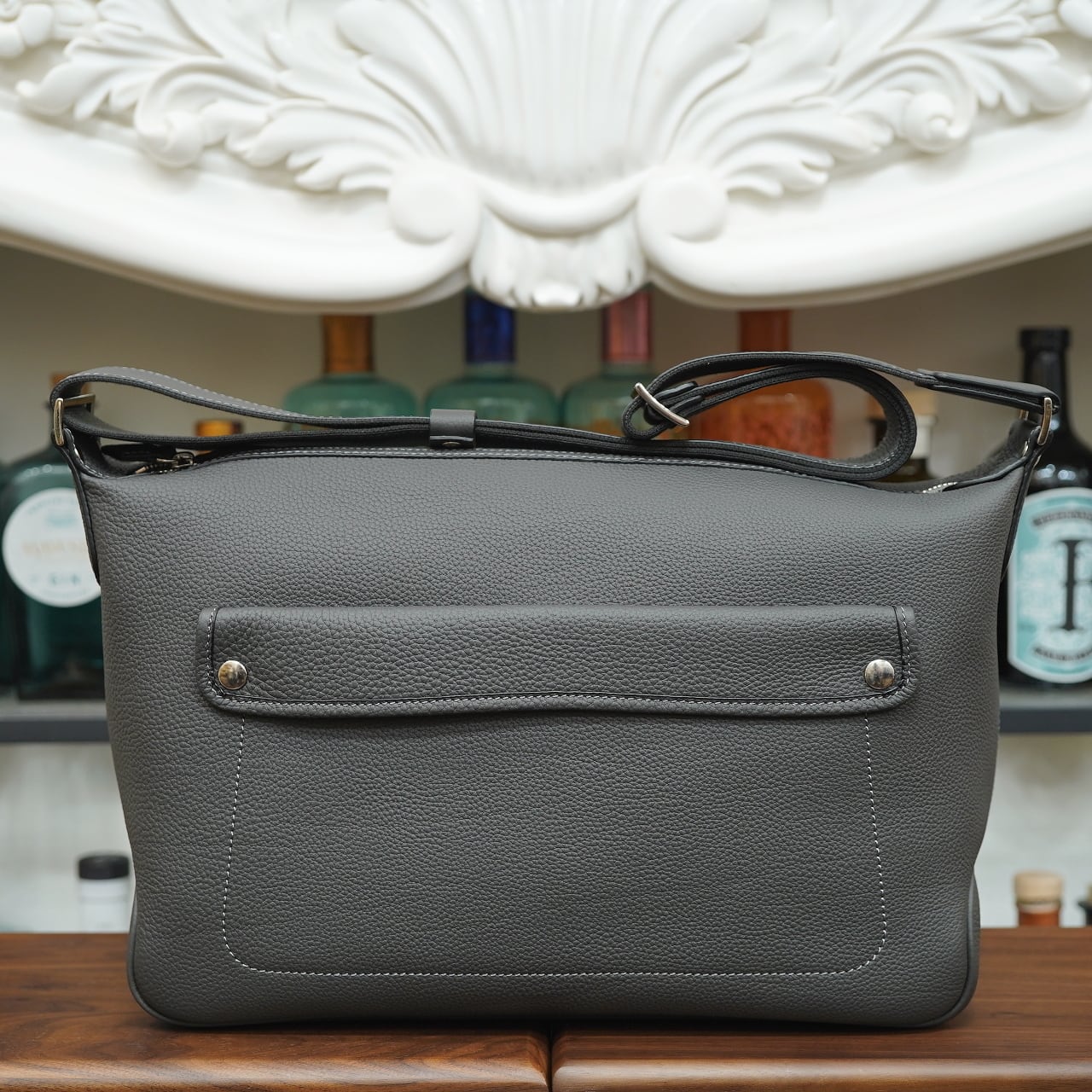 ル・ボナー パパスショルダー シュランケンカーフ ジーンブルー