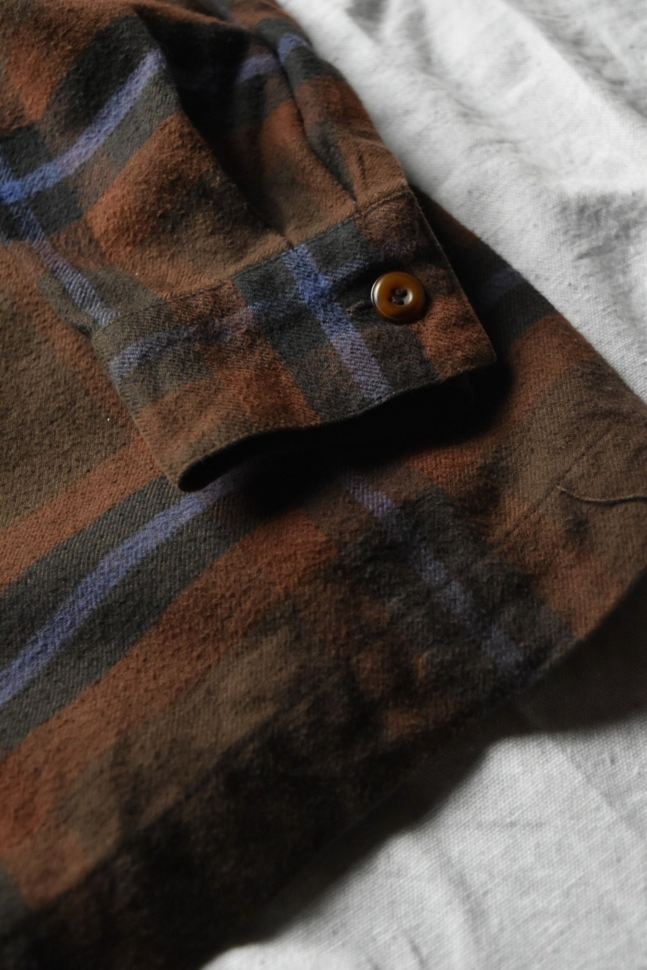 “ISSEY MIYAKE” 80s blown big plaid shirt