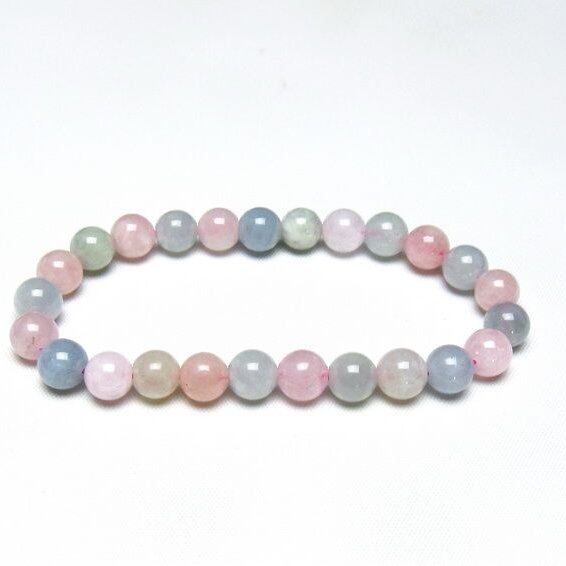 ミックスカラーベリル ブレスレット 8mm 一点物 メール便可 [M便 1/10] 111-48732