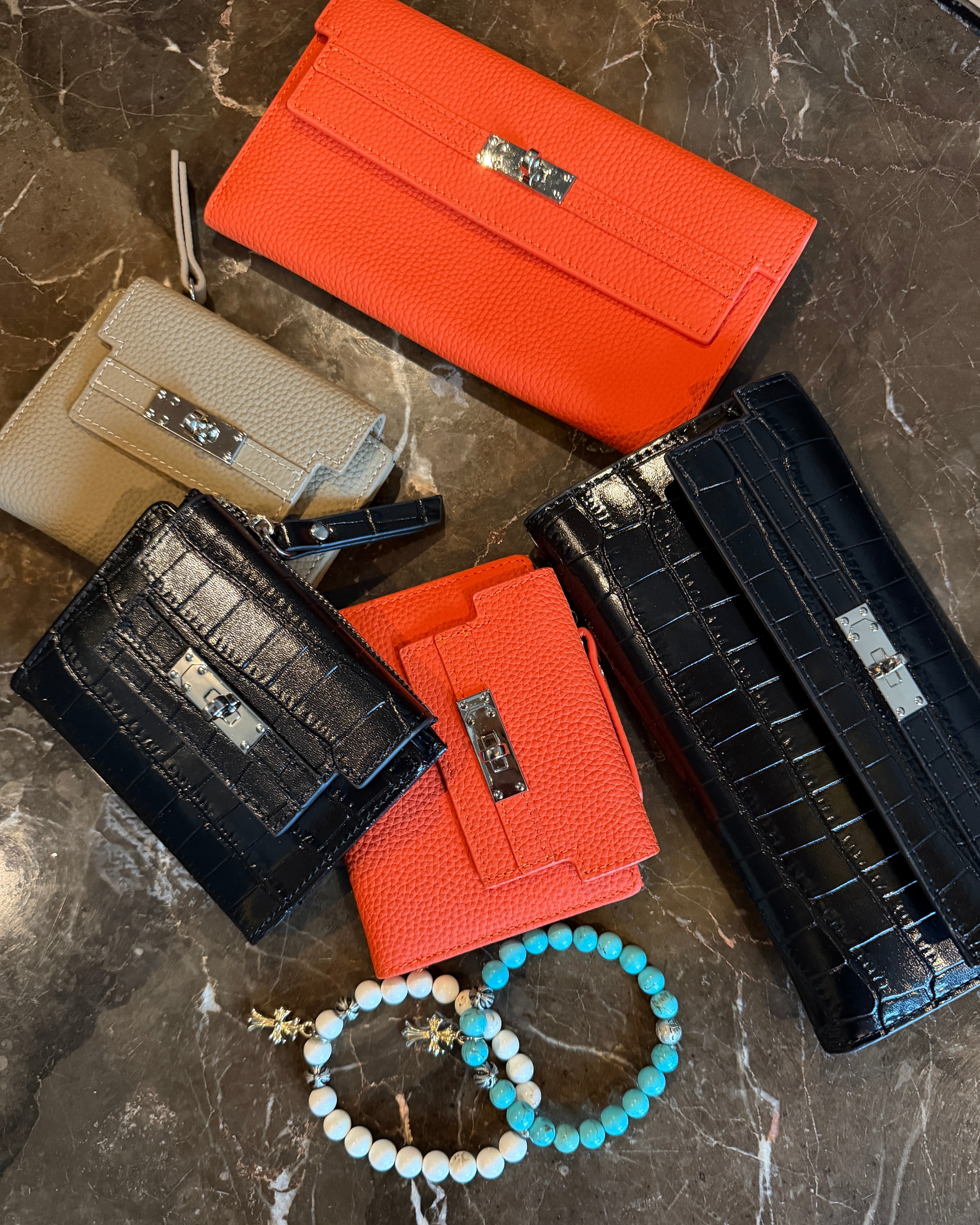 LUXURY LEATHER WALLET 長財布 ORANGE【BLB-26005】 | BELINDA