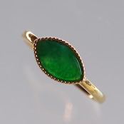 マーキス深緑翡翠 K10YGリング A貨翡翠 jd_rg1456