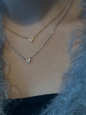 V zirconia necklace