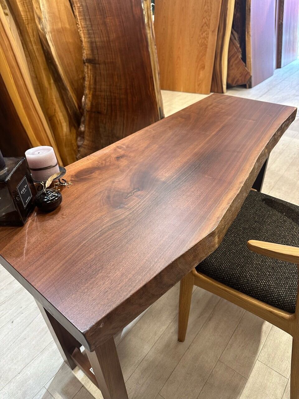 ウォールナット_1200×470-395×55_浅草本店_テーブル天板/一枚板 242190