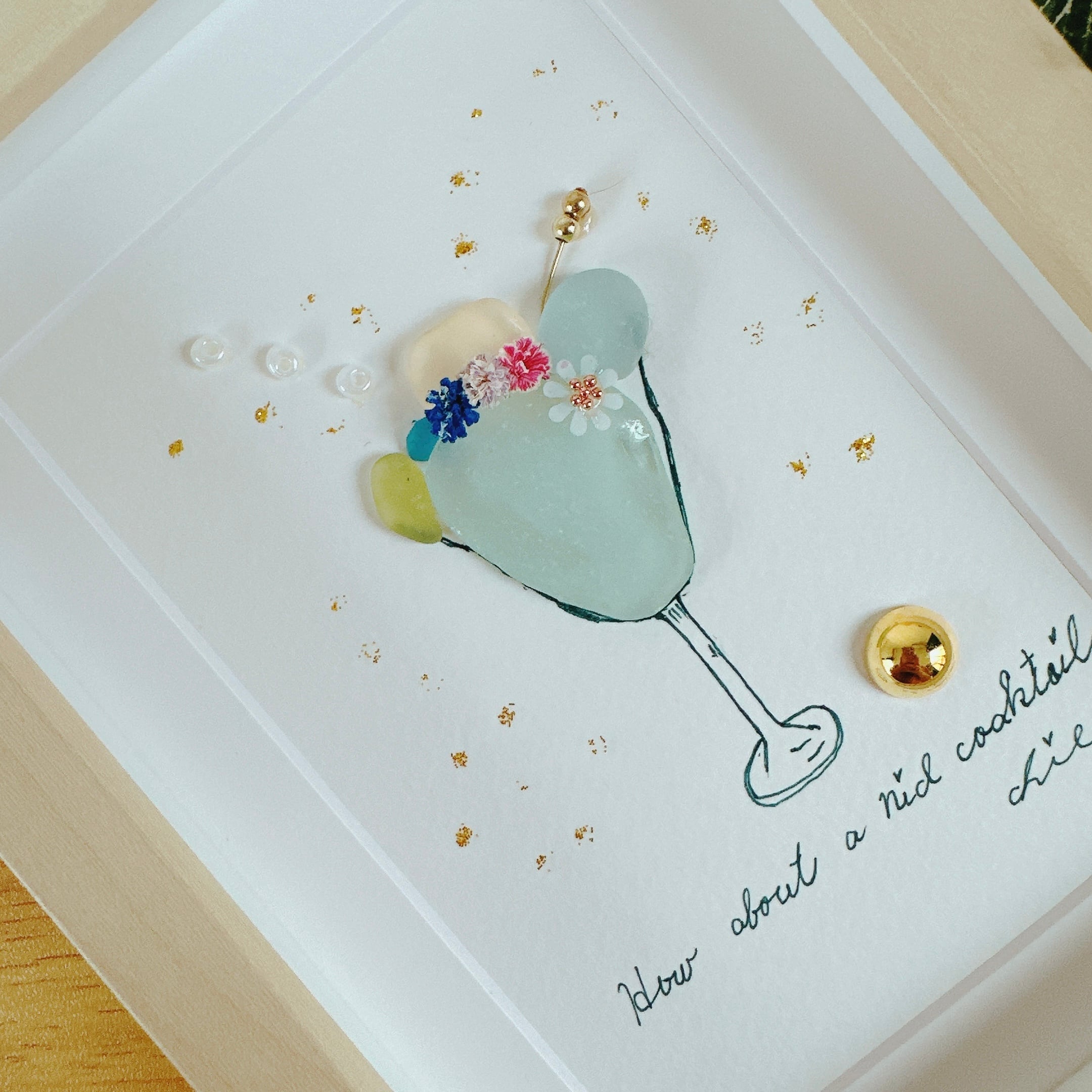 シーグラスアート no.21 シャディレディ(グリーンのカクテル  