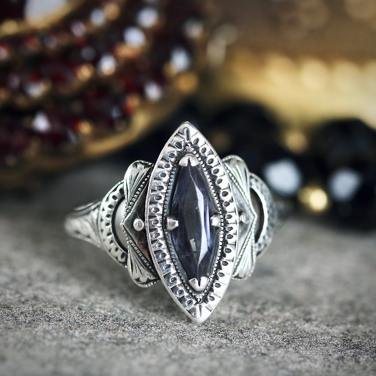 指輪　断捨離　レディースアクセサリー　刻印　石付き　アンティーク？ 桜リング 指輪 シルバー925 【刻印無料】 桜 さくら サクラ