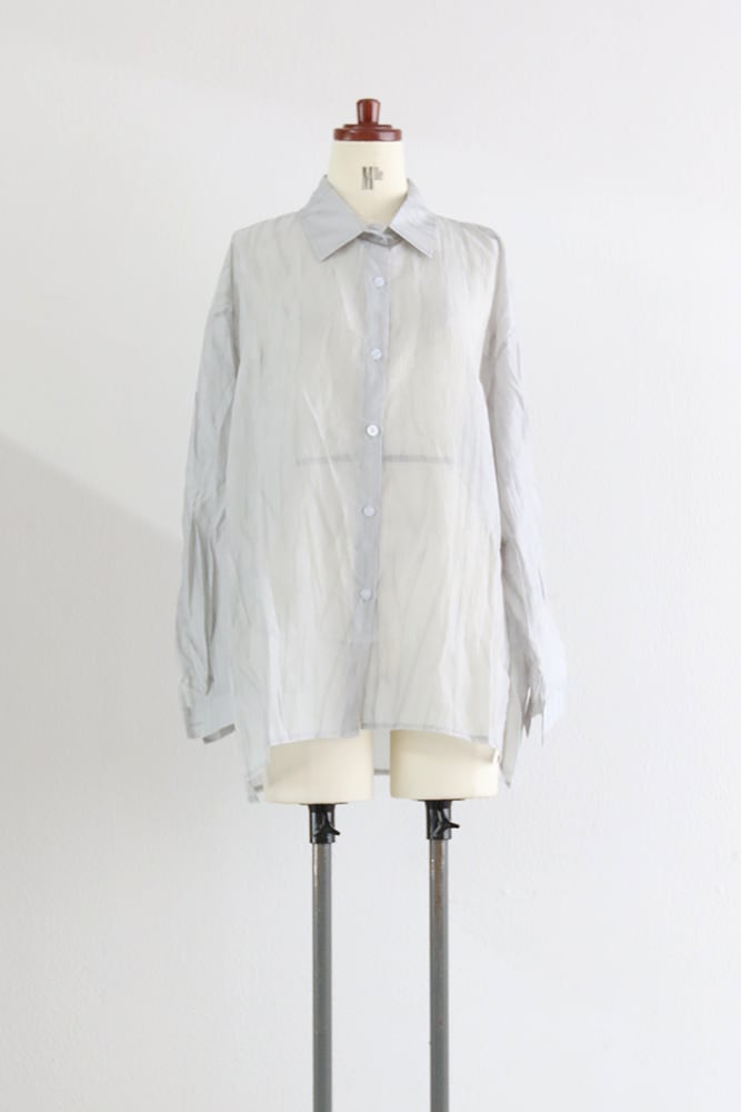 ライン柄シースルーブラウス / Striped sheer blouse(W26S1017H)