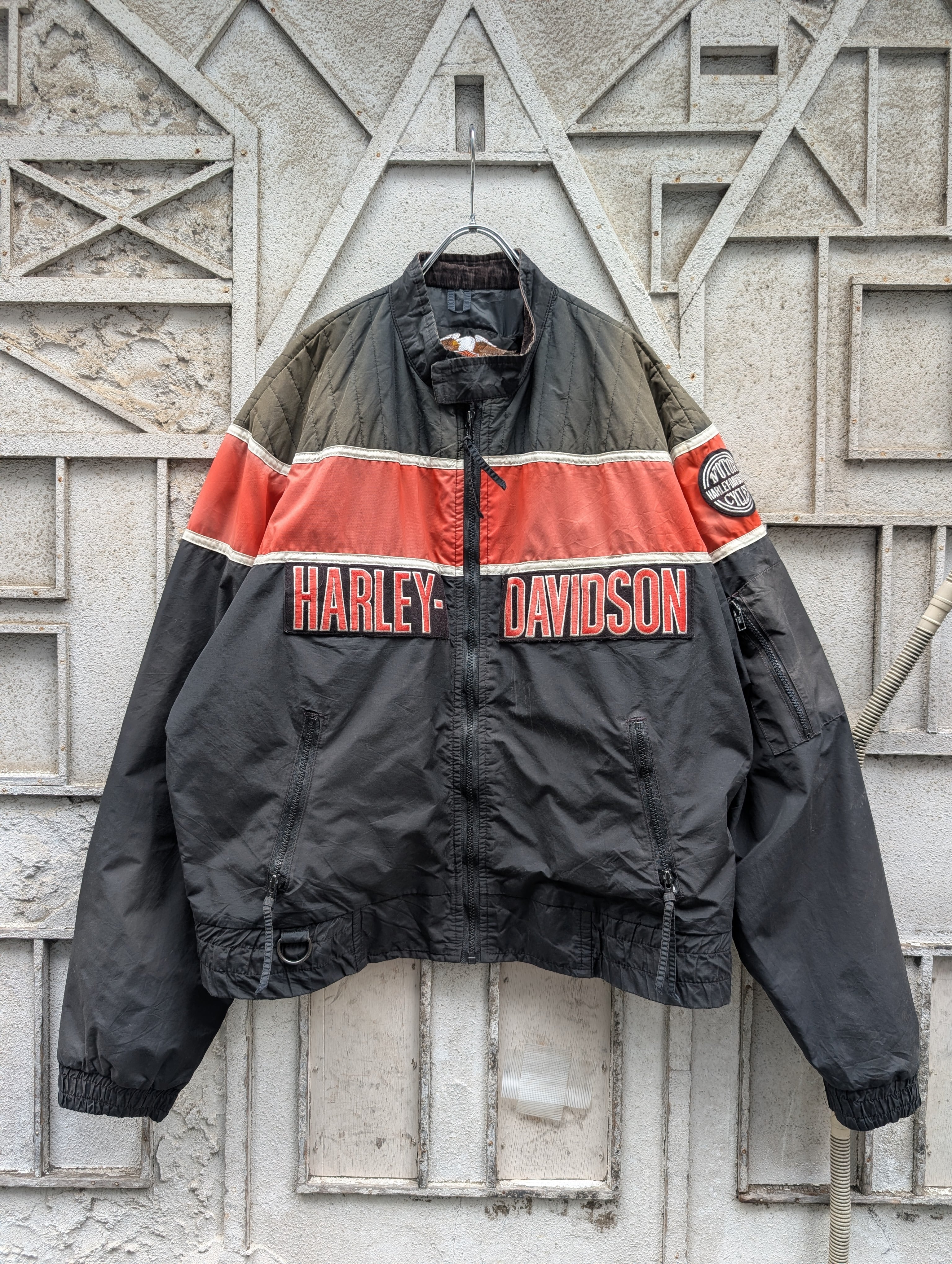 "HARLEY DAVIDSON" racing fade jacket / made in USA