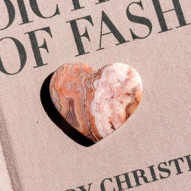 Pink Lace Agate Heart 6
