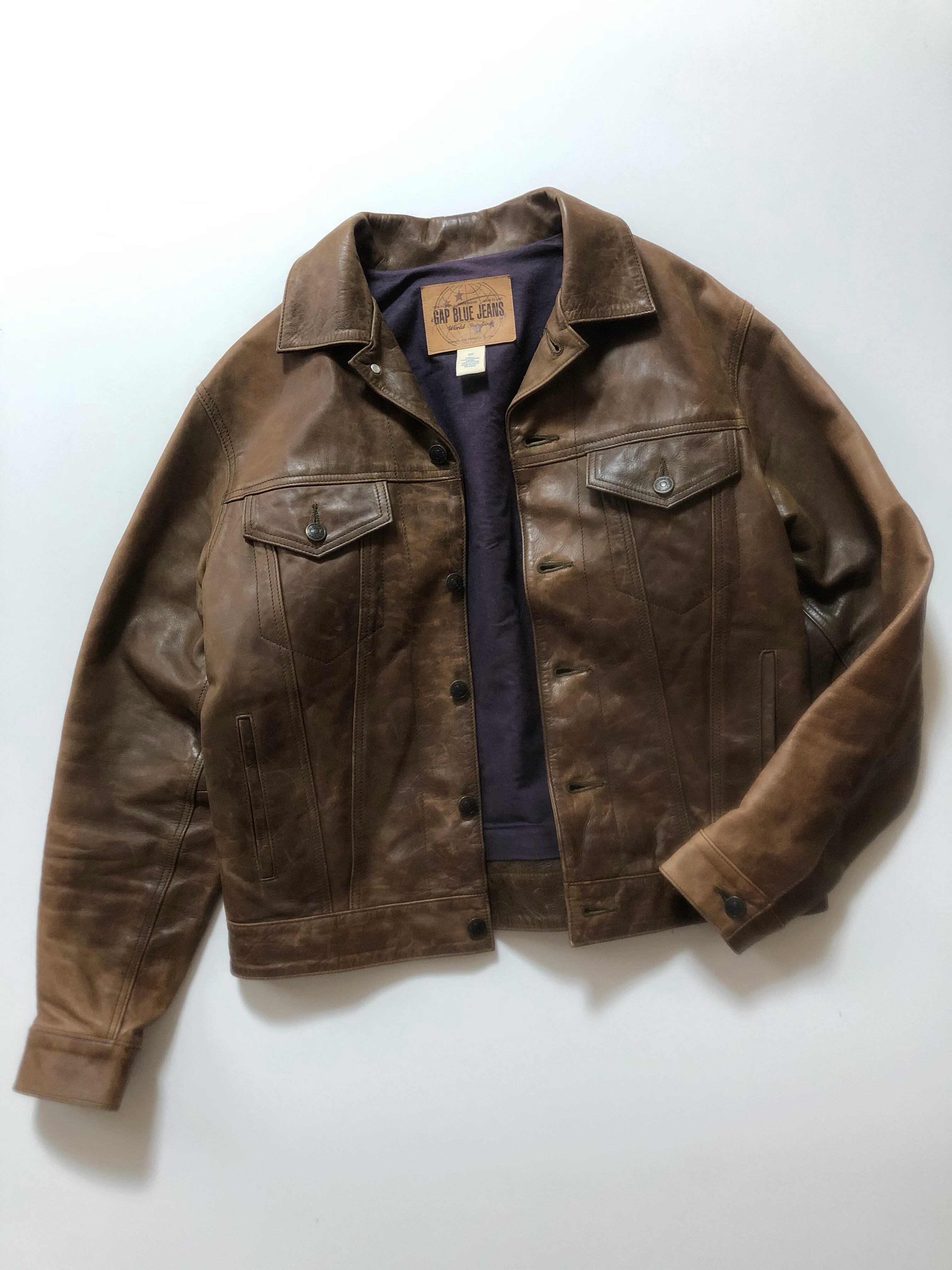 90's GAP LEATHER JACKET ギャップ レザージャケット 342 SECOND HAND RED