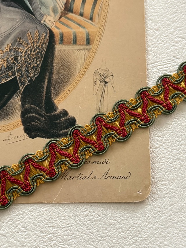 フランス 輸入デザインブレード 93cm カットブレード ドット 幅14mm ライトブルー カルトナージュ デコレーション材