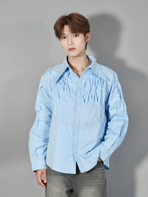 【ALUDE SELECT】pearl classical shirt