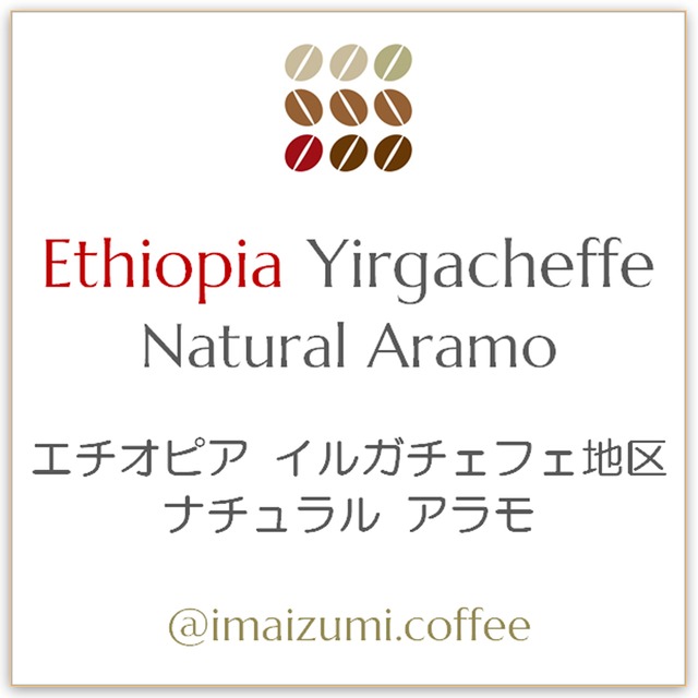 【送料込】エチオピア イルガチェフェ地区 ナチュラル アラモ - Ethiopia Yirgacheffe Natural Aramo - 300g(100g×3)