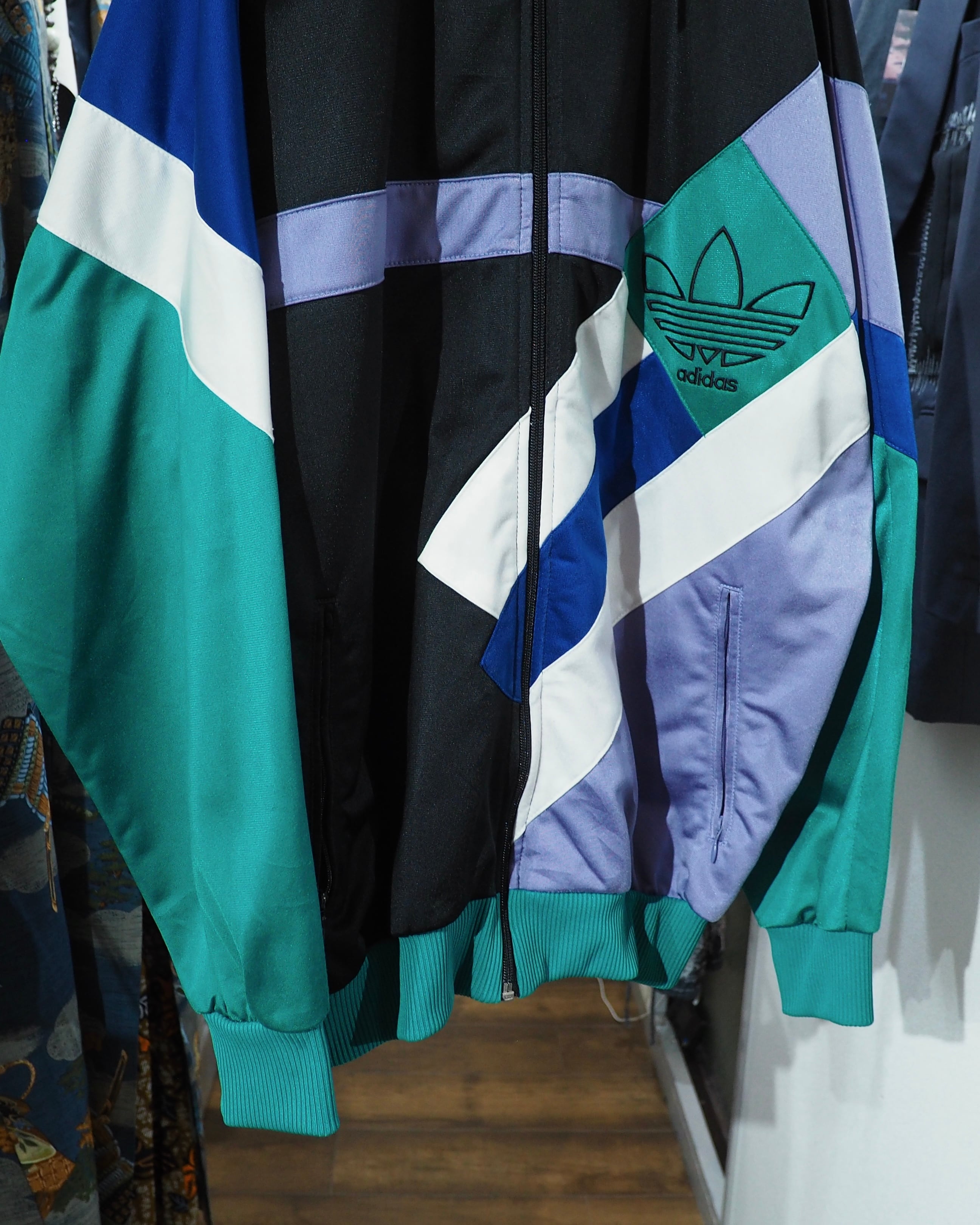 1980s ” Old adidas ” Multi color panel Switching vintage Track jacket