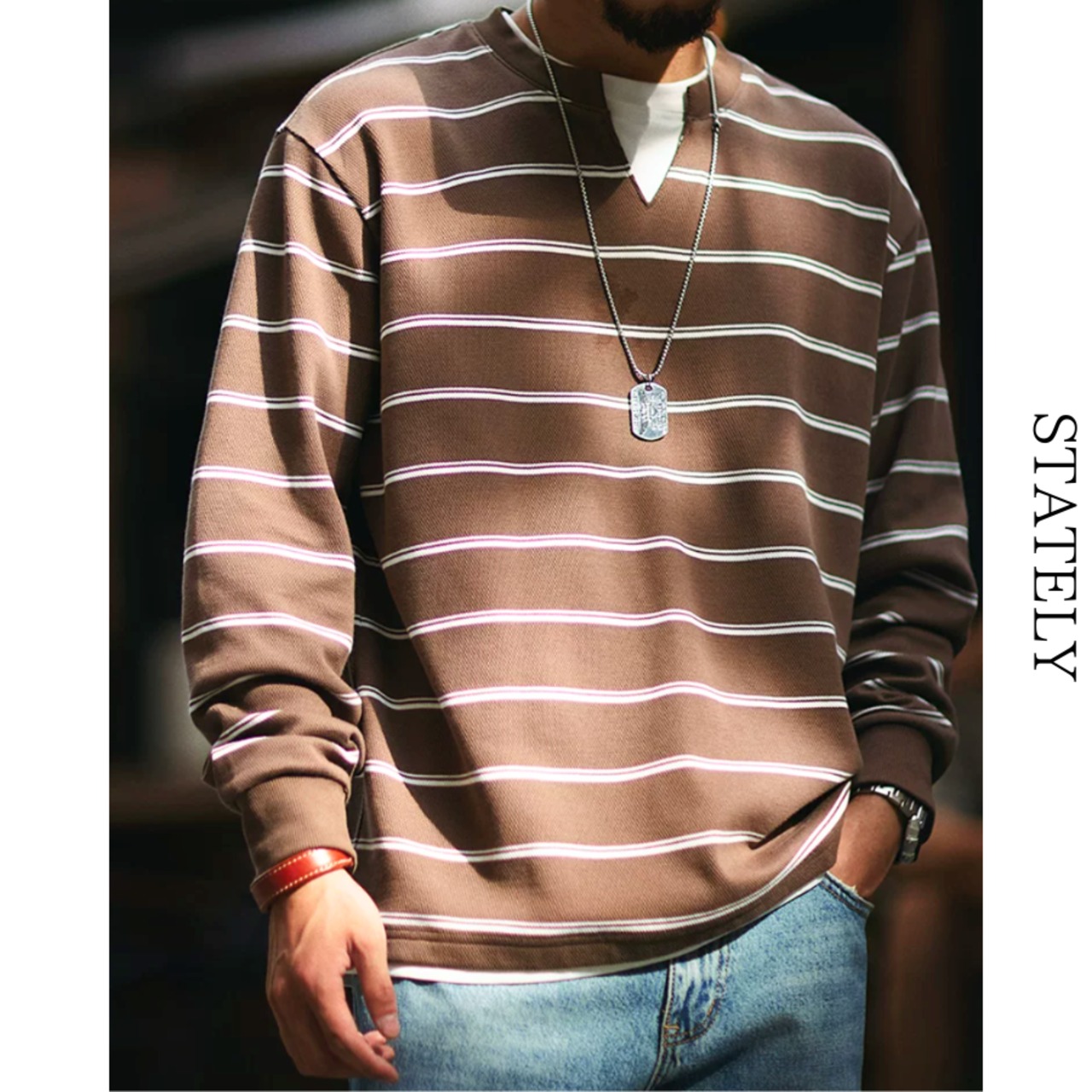 Layered Border レイヤード Tee/2color_T298・画像6