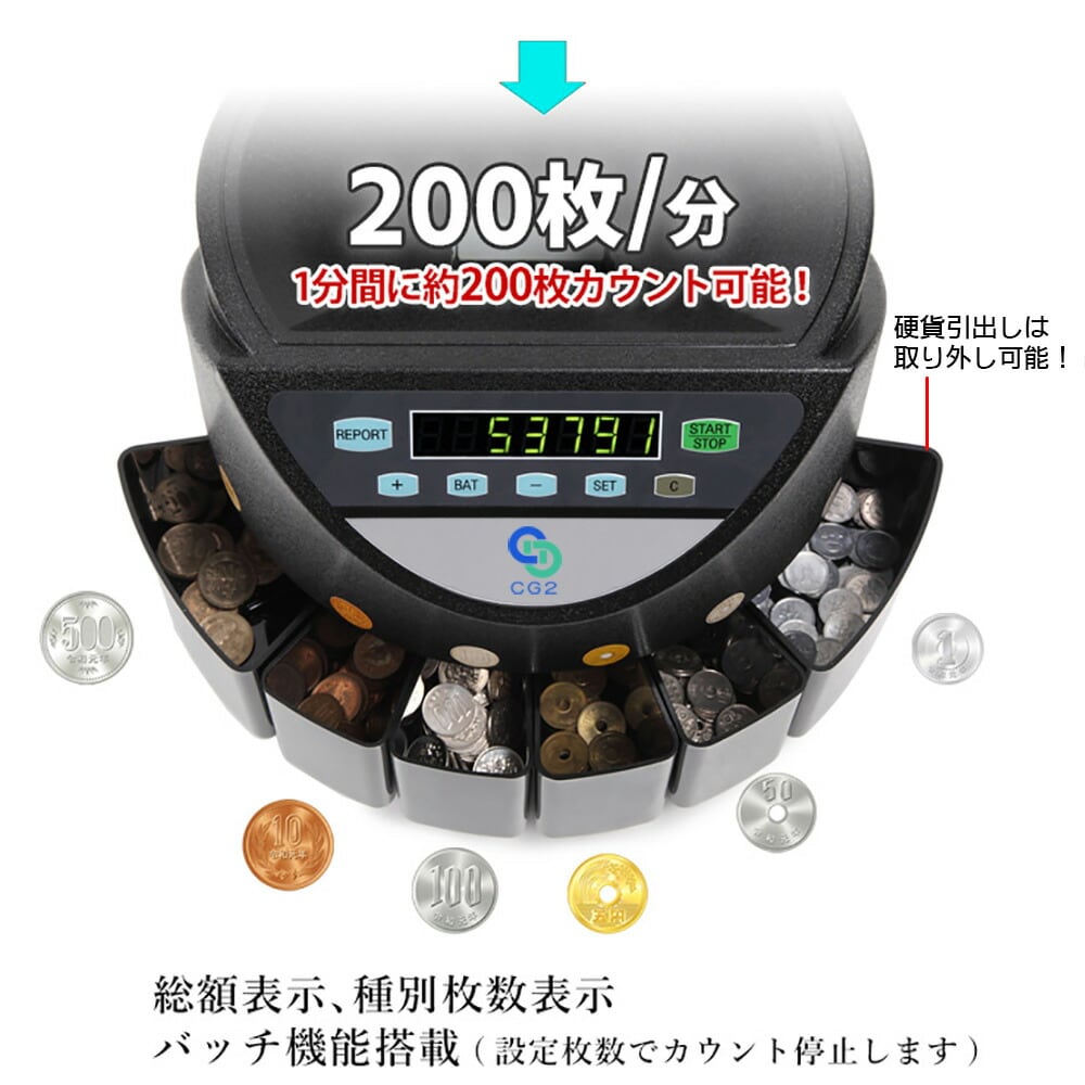 高速コインカウンター 日本語説明書付 硬貨計数機 マネー 高速コインカウンター 日本語説明書付 硬貨計数機 マネー