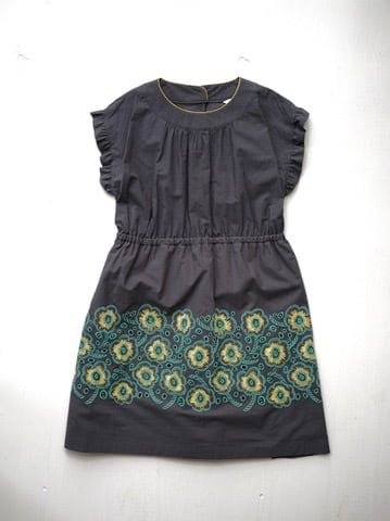 mina perhonen 26SS 】 candy flower “ワンピース” / charcoal / 140