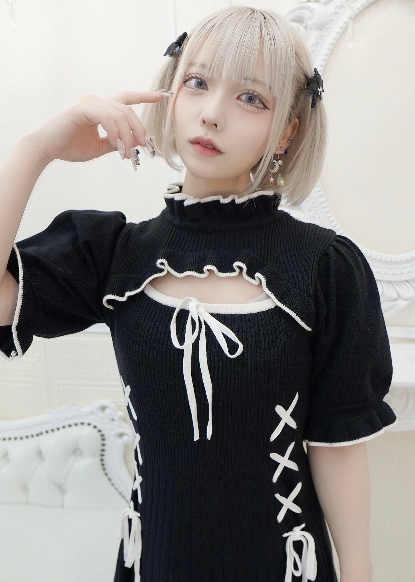 ManonMimie】Décolleté Knit Mini OP | Manon Tokyo