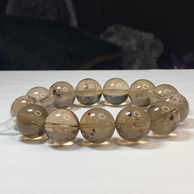 希少・珍しいスモーキータイプ・ガーネットインスモーキークォーツ ブレスレット