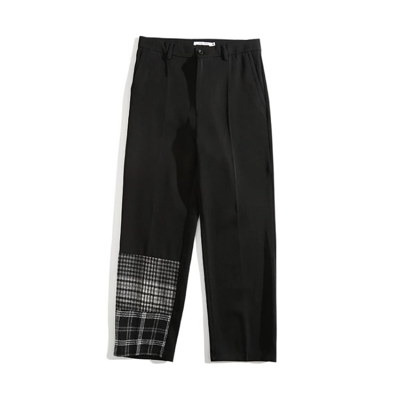 チェック柄 アシメトリーパンツ