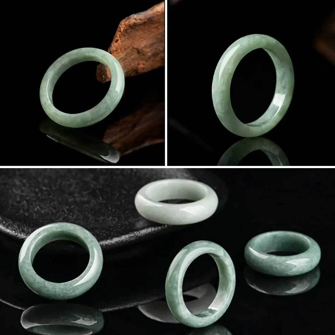 浄化済み｜手磨き仕上げの天然石リング リング 翡翠 7号～25号