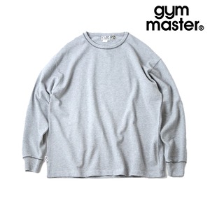 gym master ジムマスター ブロックインレー クルーネック メンズ ロンT 長袖Tシャツ インレー コットン100％ 無地 配色リブ クルーネック ジムマスター オフィスカジュアル G833787 杢グレー