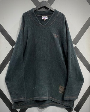 【X VINTAGE】90’s "Reebok" V-Neck Pullover Knit