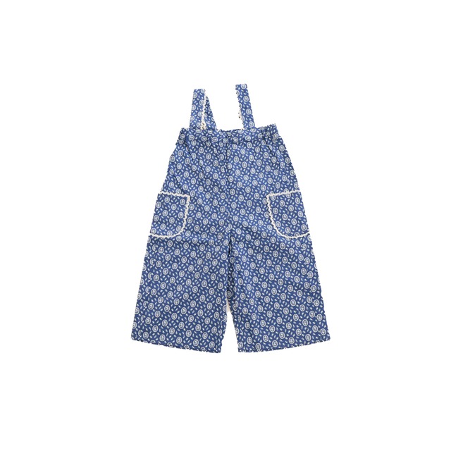 & pal / floral pattern salopette / blue / 80-120cm