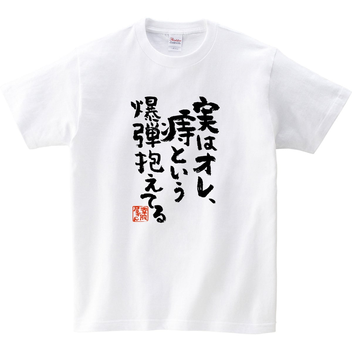 実はオレ、痔という爆弾抱えてる おもしろ tシャツ ka300-09 漢字 文字 メッセージtシャツ
