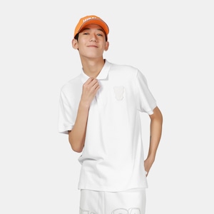送料無料 【HIPANDA ハイパンダ】メンズ  ポロシャツ MEN'S POLO SHIRT / WHITE