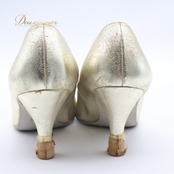 社交ダンス 衣装 23 1/2CM Kent dance ゴールド系 ダンス シューズ レディース用 靴 ヒール ケントダンス スタンダード ゴールド ラメ 舞台 発表会 イベント 練習 ダンスシューズ おしゃれ レディース スタンダードシューズ