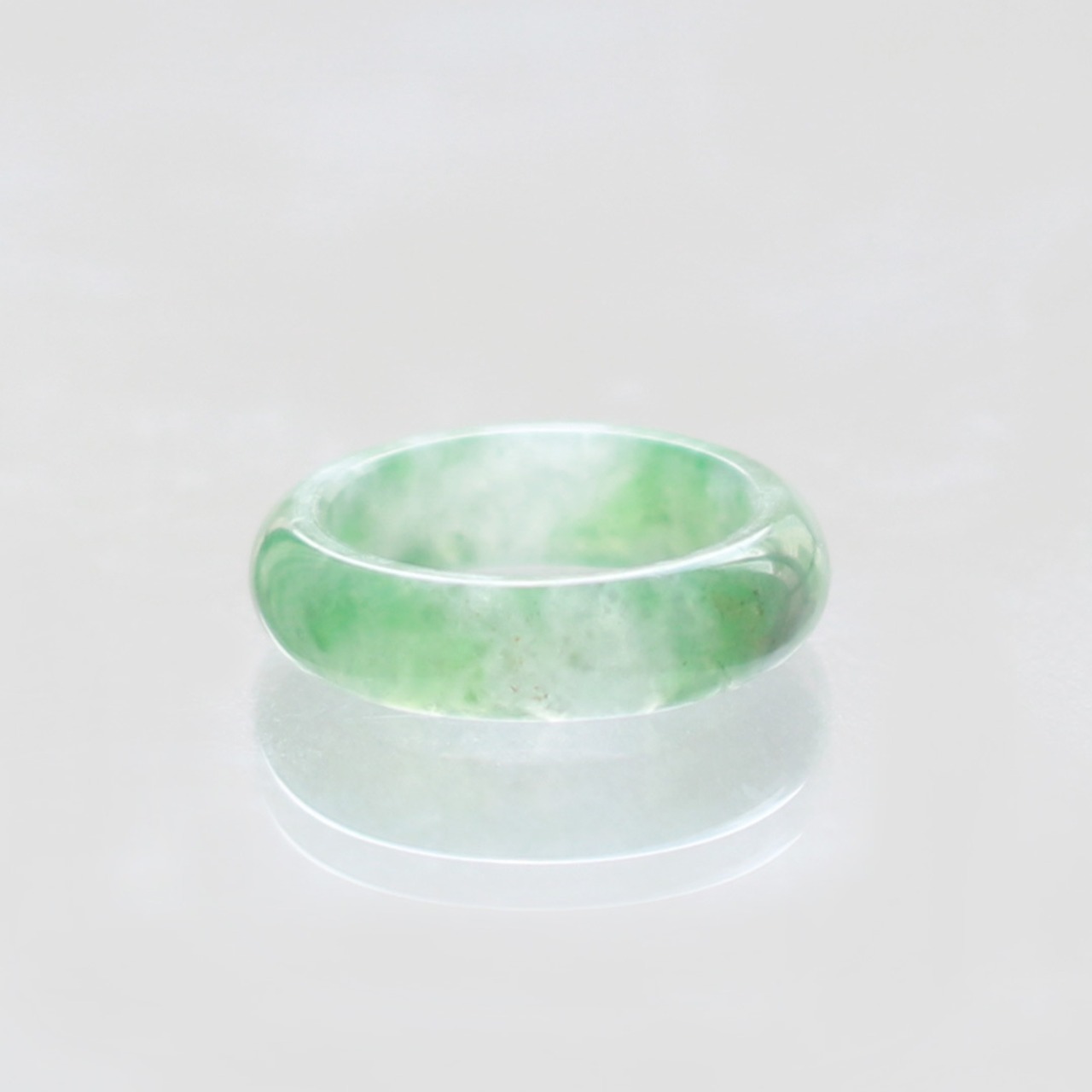 【10号】クリア＆グリーン 翡翠くりぬきリング A貨翡翠 jd_rg2101