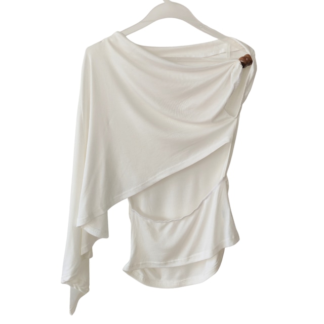 ワンショルダー アシンメトリー デザイントップス 4col D00419