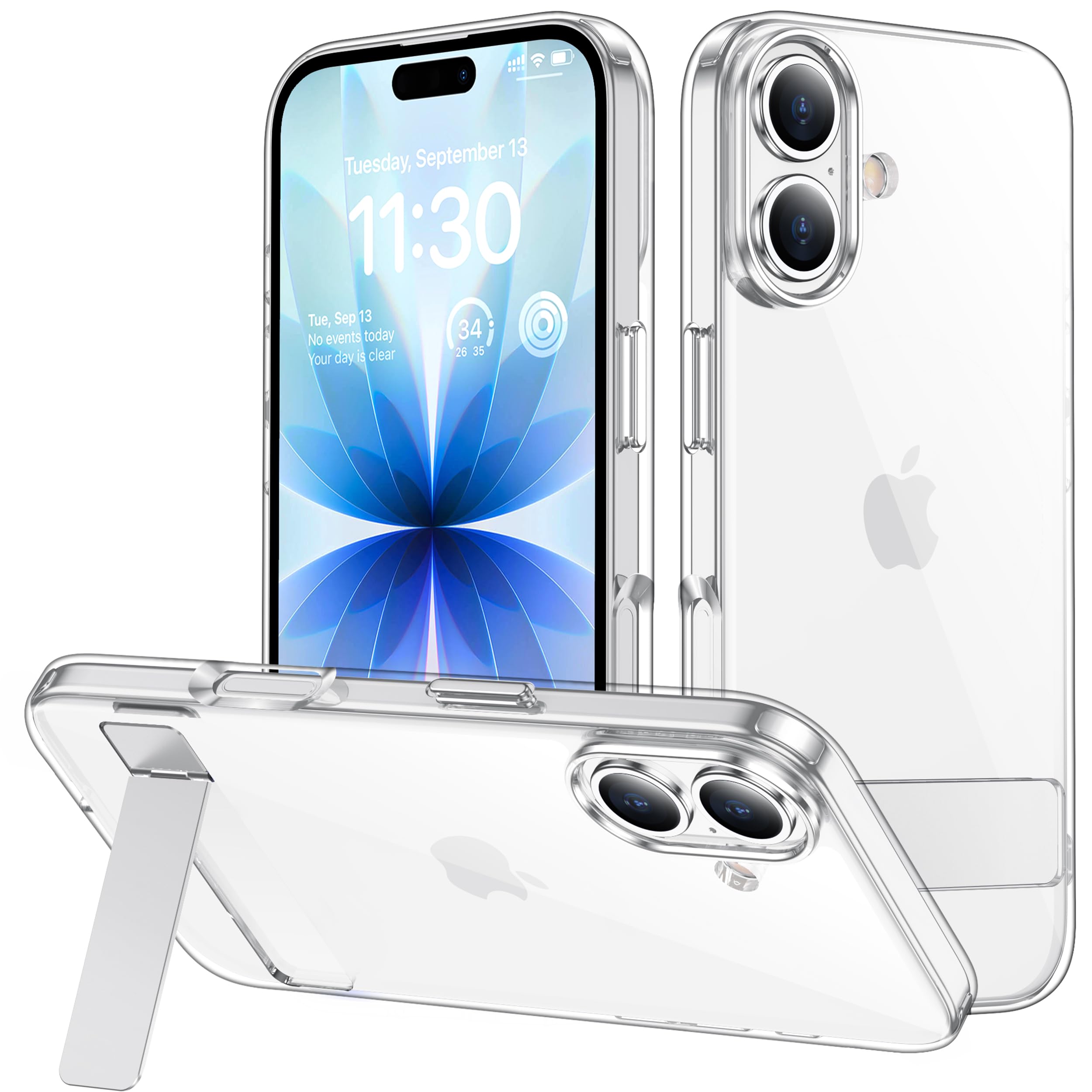 iPhone17 用 ケース クリア スタンド付き ガラスフィルム付き アイフォン17 用 ケース 黄ばみ防止 アイホン17 用 スマホケース