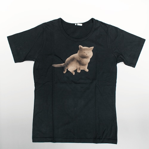 くつろぎ猫_Ｔシャツ（黒・グレー）